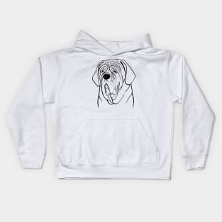 Neapolitan Mastiff (Black and White) Kids Hoodie